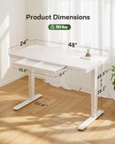 Marsail Standing Desk Drawer 48 x 24 inch Whole Piece Tabletop Electric - White - Like New