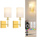 NORDIC HYGGE 14.5 INCH BATTERY OPERATED WALL SCONCES SET OF 2 - GOLD WHITE - Like New