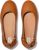 FITFLOP WOMEN'S ALLEGRO BALLET FLAT - SIZE: WOMEN 10 (AU/UK W8) - LIGHT TAN - Like New