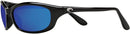 COSTA DEL MAR HARPOON HR 11 SUNGLASSES - 580P - SHINY BLACK BLUE MIRROR LENS - Like New