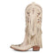 SARALRIS SARAIRIS WOMEN'S COWGIRL BOOTS KNEE HIGH FRINGE BOOTS - SIZE 6 - BEIGE - Like New