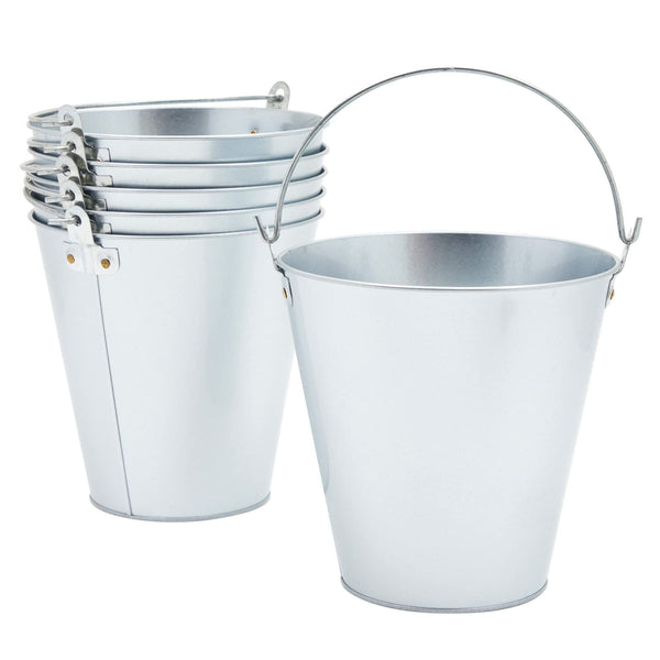 Juvale 6 Pack Large Galvanized Ice Buckets for Parties, 100 Fluid Ounce Capacity Like New