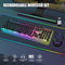 REDTHUNDER K10 WIRELESS KEYBOARD MOUSE COMBO LED RECHARGEABLE 3800MAH - BLACK - Like New