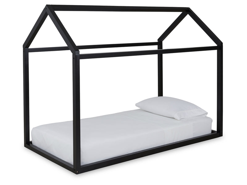 FLANNIBROOK TWIN HOUSE BED FRAME - BLACK - Like New