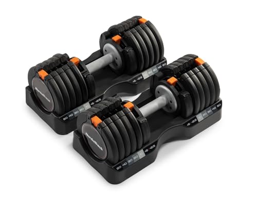 NORDICTRACK SELECT-A-WEIGHT ADJUSTABLE 55LB DUMBBELLS BLACK NAMSDB20 - Like New