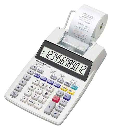 SHARP SH-EL1750V PRINTING CALCULATOR, BLACK/RED - BALCK/RED - Like New