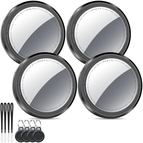 QCOQ AIR TRACKER TAGS-4 PACK APPLE FIND - BLACK/SILVER - Like New