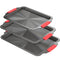 BAZOVA 3-PIECE BAKING SHEET SET WITH CIRCLE GROOVES NONSTICK HN101-3P GRAY - Like New