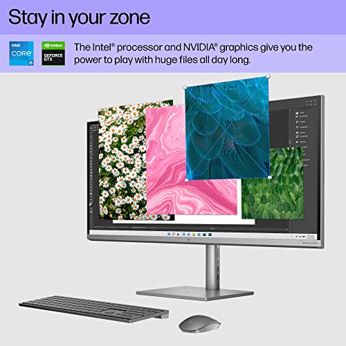 HP Envy 34" All-in-One Desktop PC, WUHD , i5-12400, 16GB 512GB, 1650 - Silver - Like New