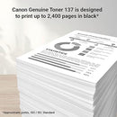 Canon Genuine 137 Black Toner Cartridge - Black - Brand New