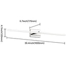 ZUZITO Modern Bathroom Light Fixture Chrome LED Dimmable 40In Light Bar -Chrome - Brand New