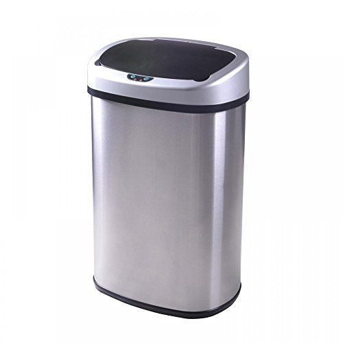 FDW KITCHEN TRASH CAN WITH LID BRUSHED STAINLESS STEEL RECTANGULAR TC-1350R - Like New