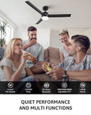 VONLUCE Ceiling Fan Lights 52" Fan Remote 6 Speed DC Motor CFN-1312 - BLACK - Like New