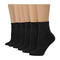 HANES WOMEN'S 6-PAIR COMFORT FIT ANKLE SOCKS SIZE: WOMEN 8-12 BLACK - Brand New