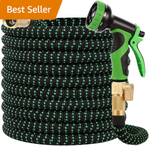 ARTISTAN EXPANDABLE GARDEN HOSE - 100 FT FLEXIBLE KINK-FREE - BLACK GREEN - Like New