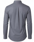 JAMES TAILOR MEN SLIM FIT LONG SLEEVE STRETCH DRESS SHIRT - SIZE: MEN 2XL - GRAY - Brand New
