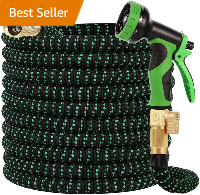 ARTISTAN EXPANDABLE GARDEN HOSE - 100 FT FLEXIBLE KINK-FREE - BLACK GREEN - Like New