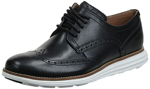 C26469 COLE HAAN MEN'S GRAND SHORTWING OXFORD SIZE 12 BLACK LEATHER/WHITE - Like New