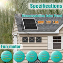 Gulfmew 20W Solar Powered Waterproof Fan Kit, 3 High Speed Exhaust - Green - Like New