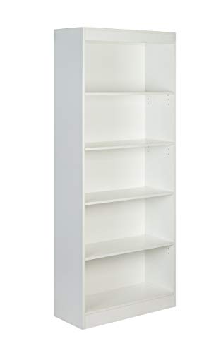 ONSPACE ESSENTIALS 5-TIER BOOKSHELF, 50-LD0101SHLF-WHITE - WHITE - Like New