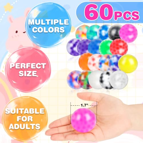 NEOACT 60 Pack Stress Balls,Squishy Squeeze Balls Bulk Fidget - Scratch & Dent