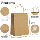 BOLTHY SMALL KRAFT PAPER BAGS 100PCS 5.91 X 3.15 X 8.27 (14X8X20CM) PAPER BAGS - Like New
