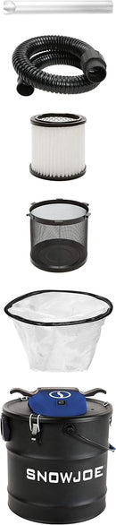 Snow Joe ASHJ201 4.8-Gallon 4-Amp Ash Vacuum Metal Storage Tank - Black/Blue - Like New