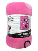 Jay Franco Disney Minnie Mouse Sweet Dots Sherpa Throw Blanket - Pink - Like New