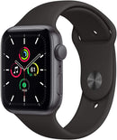 For Parts: Apple Watch 44mm Gray Alum Case Black Band CANNOT BE REPAIRED AND NO POWER