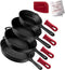 Cuisinel Cast Iron Skillets Set - 4 Piece Chef Pans 6" 8" 10" 12" 4 Heat - Black Like New