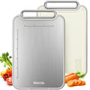 WEETLA TITANIUM CUTTING BOARD, DOUBLE SIDED CUTTING BOARD, 2 IN 1 - SILVER - Brand New