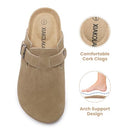 XIAKOLAKA WOMEN'S SUEDE CLOGS ADJUSTABLE BUCKLE SLIP ON WOMEN- SIZE 11- KHAKI - Like New