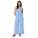 AMAZON ESSENTIALS WOMEN'S JUMPSUIT 2XL - BLUE BEIGE DITSY FLOWER - Brand New