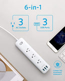 ANKER POWER STRIP WITH USB 3-OUTLET 3 POWERIQ USB POWERSTRIP - Scratch & Dent