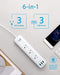 ANKER POWER STRIP WITH USB 3-OUTLET 3 POWERIQ USB POWERSTRIP A9131 - WHITE Like New