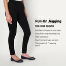 AMAZON ESSENTIALS WOMEN STRETCH DENIM MID-RISE PULL-ON SKINNY JEGGING BLACK 14SH - Brand New