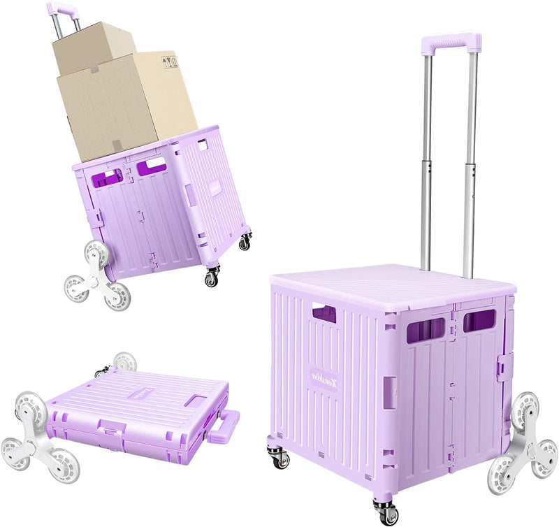 Honshine PLX-3 Foldable Cart with Stair Climbing Wheels, Collapsible - Lavender - Like New