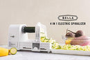BELLA 4-IN-1 AUTOMATIC ELECTRIC SPIRALIZER QUICKLY PREP HEALTHY VEGGIE WHITE - Like New