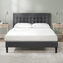 ZINUS Dachelle Upholstered Platform Bed Frame, Mattress Foundation - Dark Grey - Like New