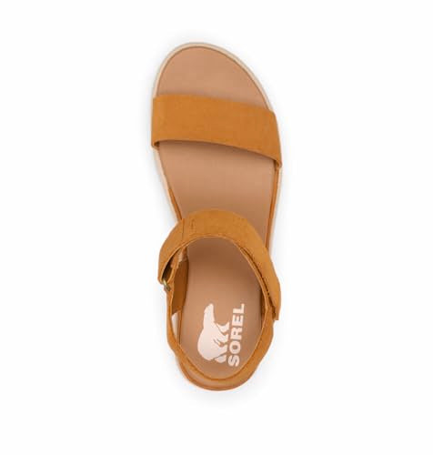 SOREL WOMEN'S CAMERON FLATFORM SANDALS SIZE WOMEN 8 CANTON GOLD/GUM 16-8 - Like New