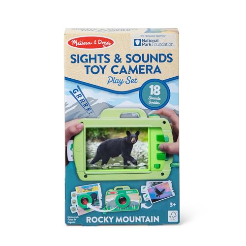 MELISSA & DOUG ROCKY MOUNTAIN NATIONAL PARK WOODEN TOY CAMERA PLAY SET - GREEN - Like New