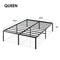 BEST PRICE MATTRESS QUEEN METAL WOOD BLACK 18 INCH BED FRAME - BLACK - Like New