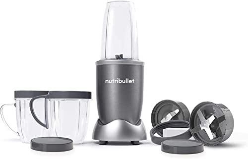 NUTRIBULLET 12-PIECE HIGH-SPEED BLENDER/MIXER SYSTEM, 600 WATTS - GRAY - Like New