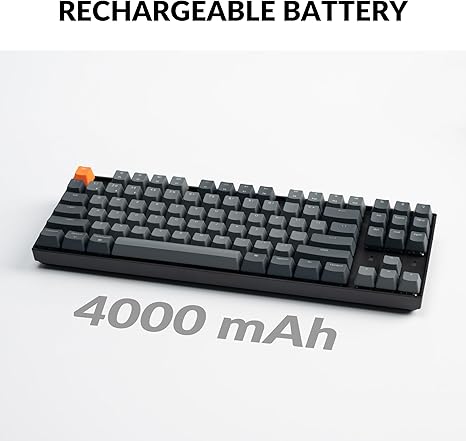 KEYCHRON K8 TENKEYLESS MECHANICAL KEYBOARD BACKLIGHT BLUETOOTH RED SWITCH - GRAY - Like New