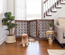 Wooden Foldable Pet Dog Safety Gate -3 Panels 20"Wx24"H- Hand Carved Solid - Like New