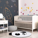 Decomall Panda Area Rug Round Nursery Kids Play Mat Animal Shape Shaggy Plush - Brand New