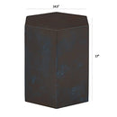 BALL & CAST HEXAGON END TABLE CONCRETE ACCENT SIDE TABLE STOOL RUST BROWN - Like New
