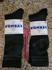 BOMBAS HONEYCOMB UNISEX CREW SOCKS - SIZE: MEN M - BLACK/GRAY - Brand New