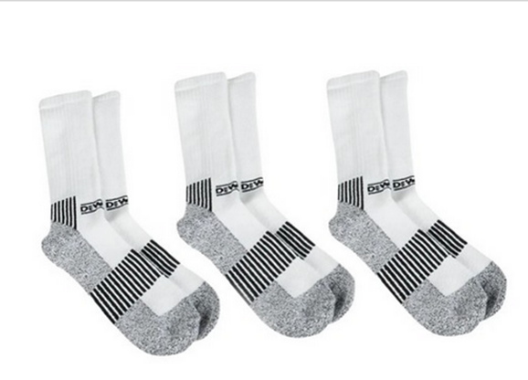 DEWALT WORK CREW SOCKS (3 PAIRS) - SIZE: MEN LARGE - WHITE - Like New