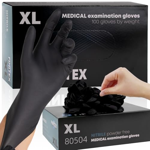 FINITEX - Black Nitrile Disposable Gloves 5mil Powder/Latex-Free Medical Exam - Brand New